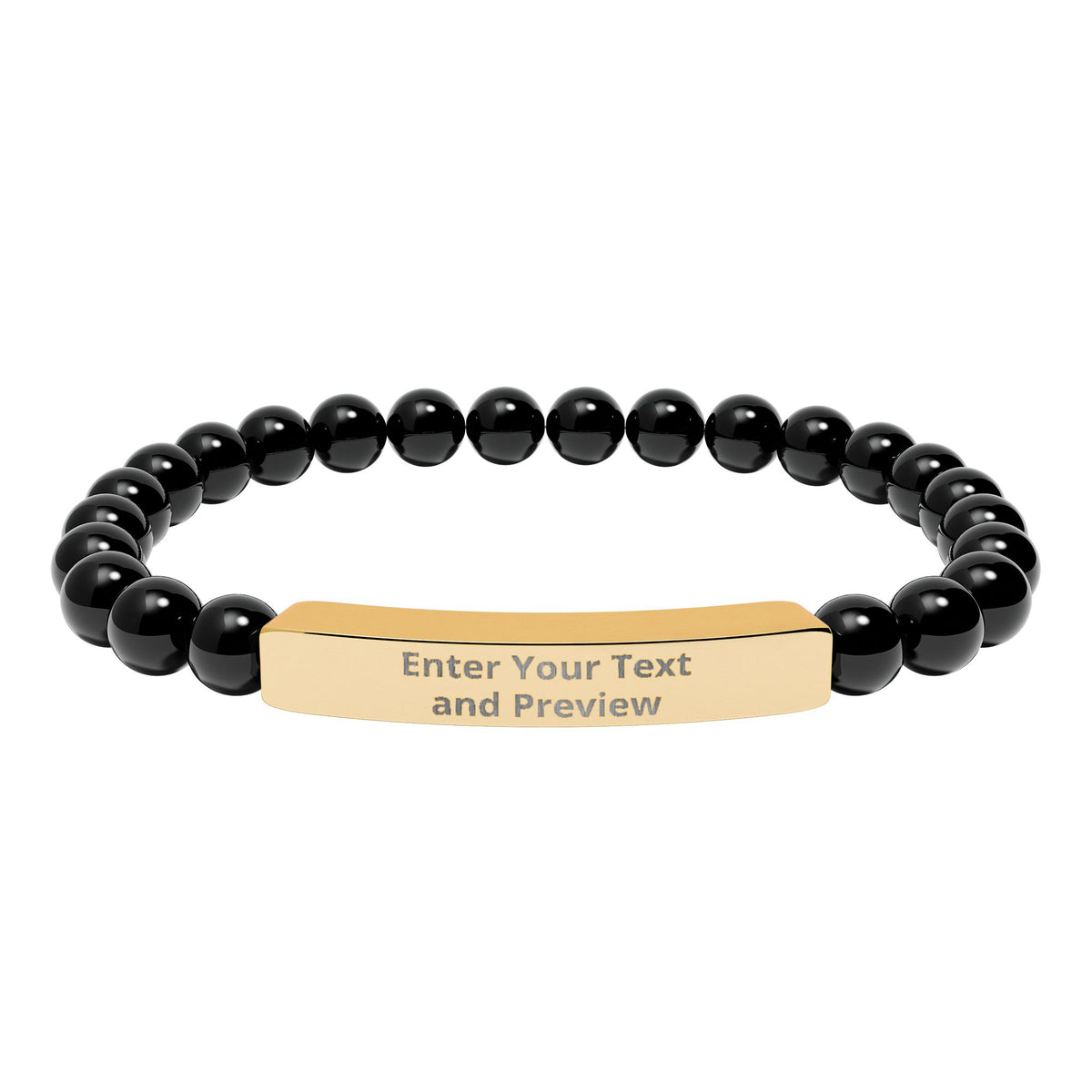 Personalize your Own Natural Stone Stretch Bar Bracelet (Engraving)
