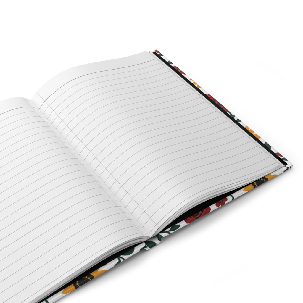 Hardcover Journal — Floral Lined Notebook - Sunflower Roses
