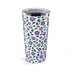 20oz Floral Tumbler – Insulated Travel Cup - Purple Cascades