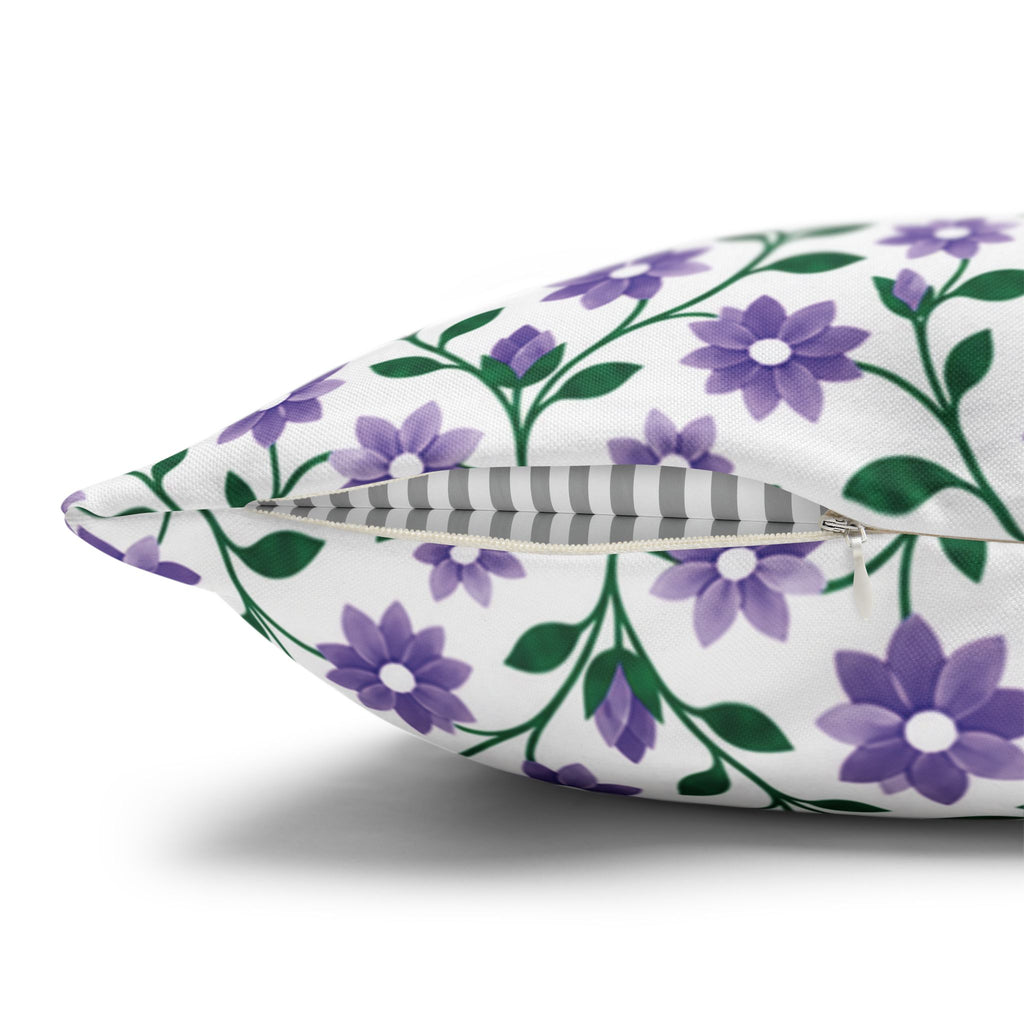 Decorative Square 14" x 14" Pillow Cover - Floral - Purple Cascades