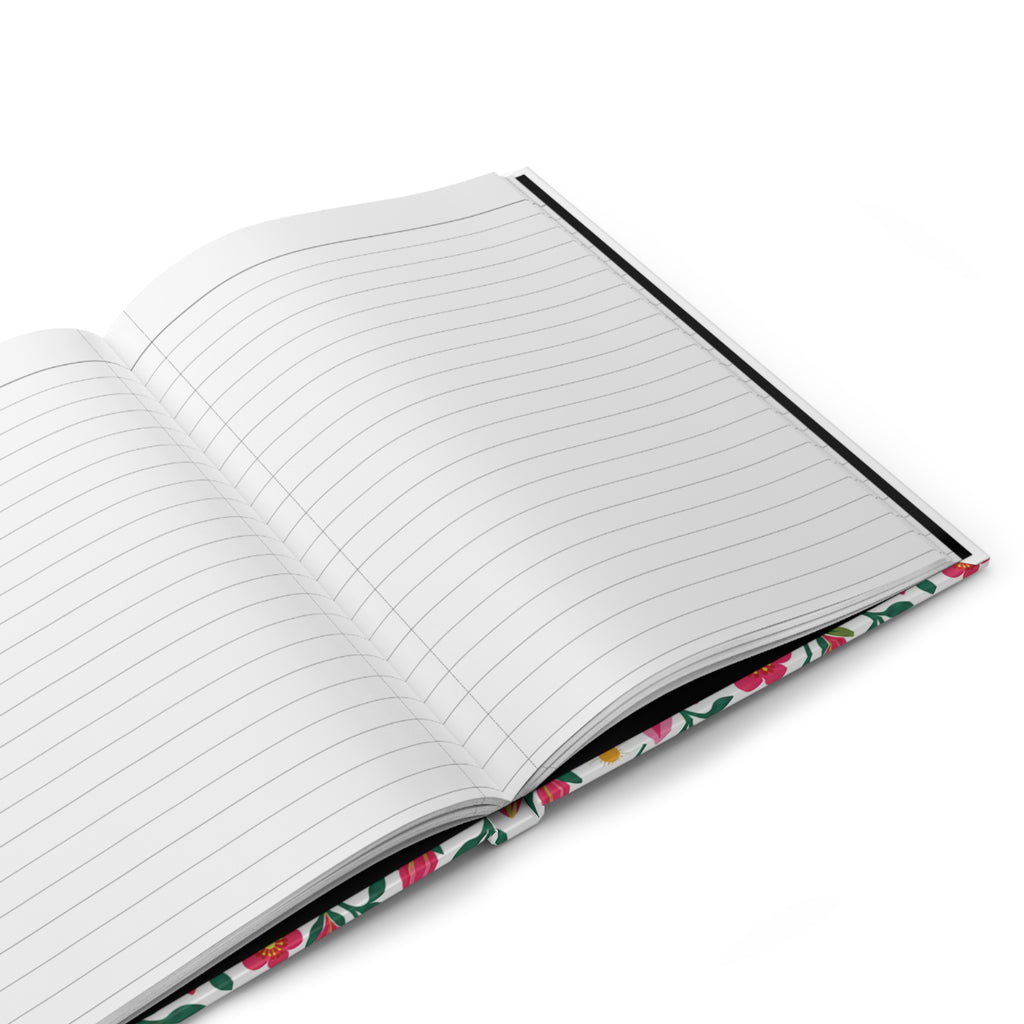 Floral Pink Lily Hardcover Journal — Lined Notebook for Notes & Gratitude