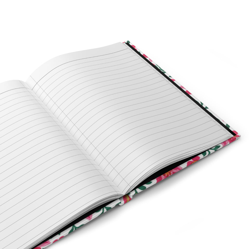 Hardcover Journal — Floral Lined Notebook - Pink Lilies