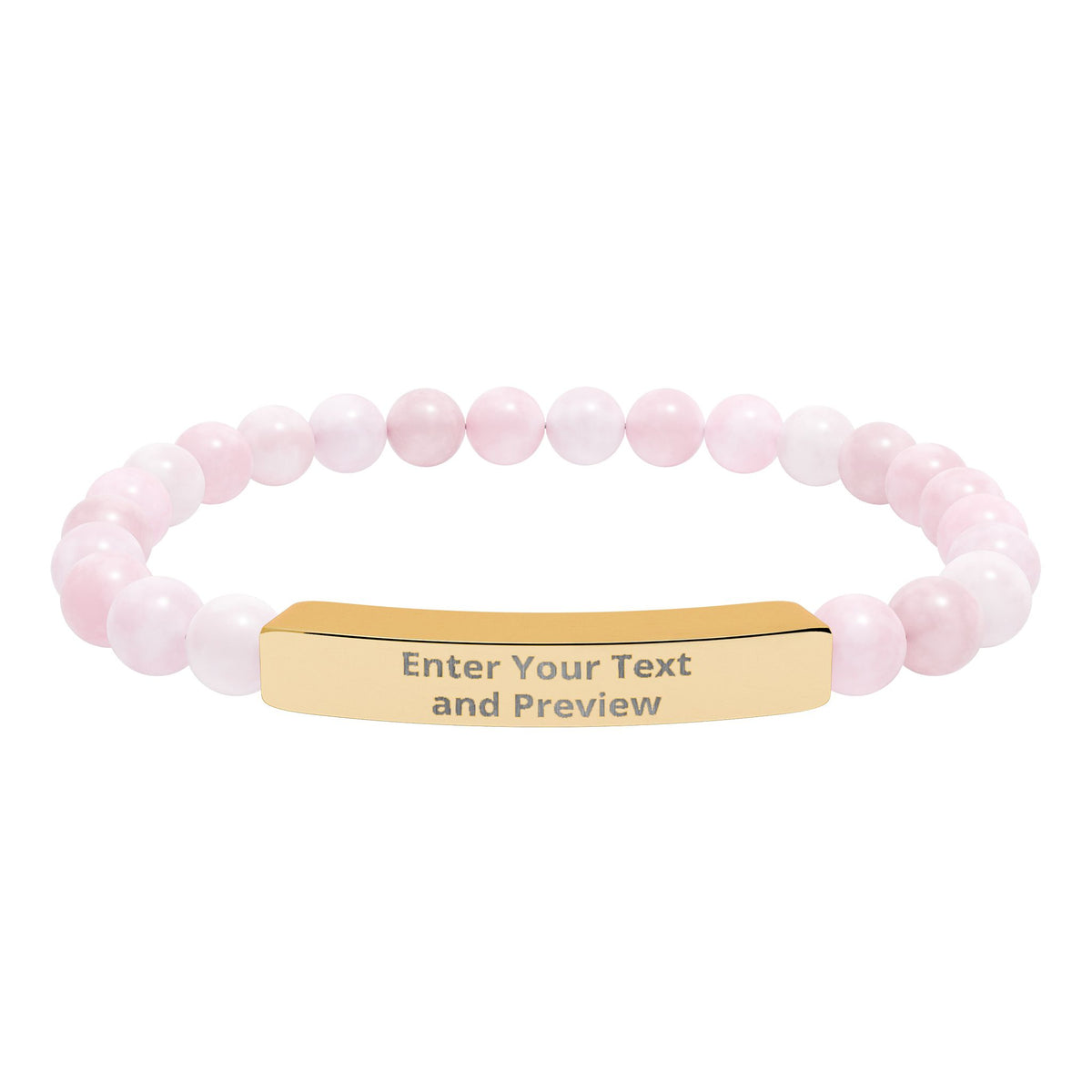 Personalize your Own Natural Stone Stretch Bar Bracelet (Engraving)