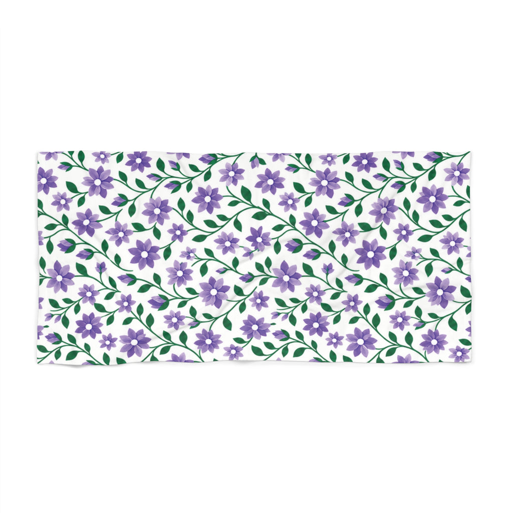 Beach Towel — Floral Purple Cascades - Choose from 2 sizes