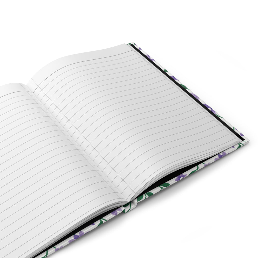 Hardcover Journal — Lined Floral Notebook - Purple Cascades