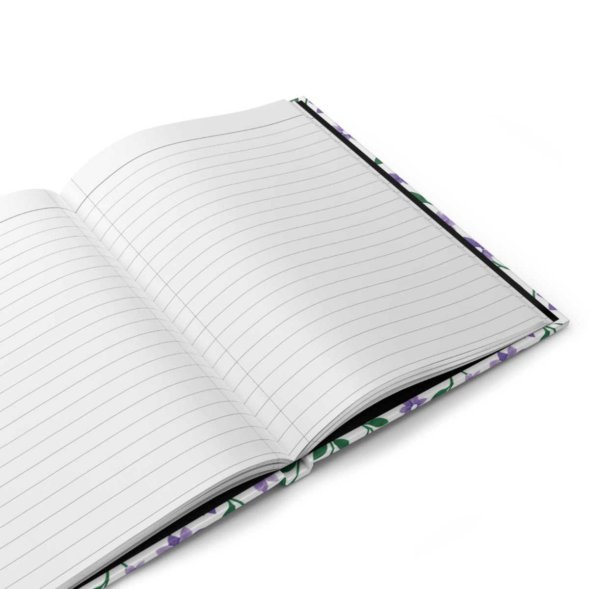 Hardcover Journal — Lined Floral Notebook - Purple Cascades
