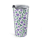 20oz Floral Tumbler – Insulated Travel Cup - Purple Cascades