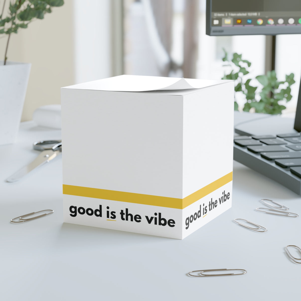 “good Is the vibe” Note Cube — Inspirational Sticky Note Pad
