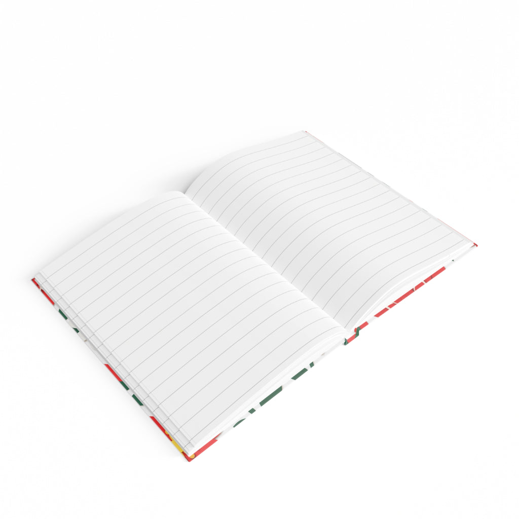 Red Dahlia Floral Pattern Journal | 5" x 7" Ruled Lined Notebook, Botanical Cover
