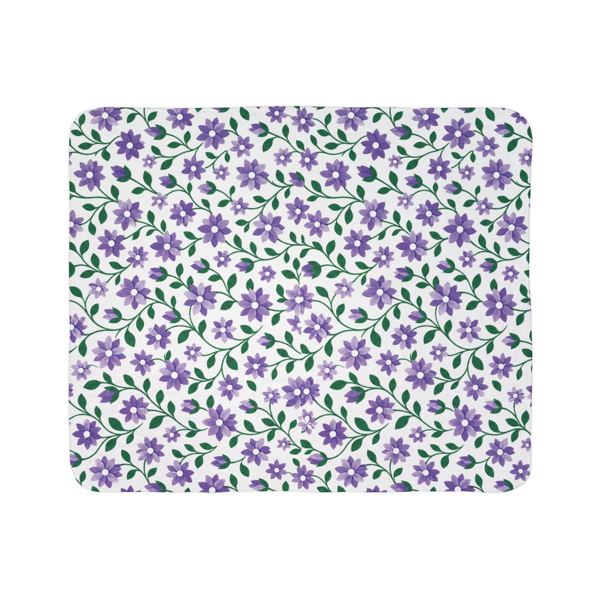 Lavender Phlox Floral Fleece Sherpa Blanket — Cozy Throw
