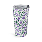 20oz Floral Tumbler – Insulated Travel Cup - Purple Cascades