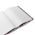Hardcover Journal — Lined Notebook - Floral Red Dahlias
