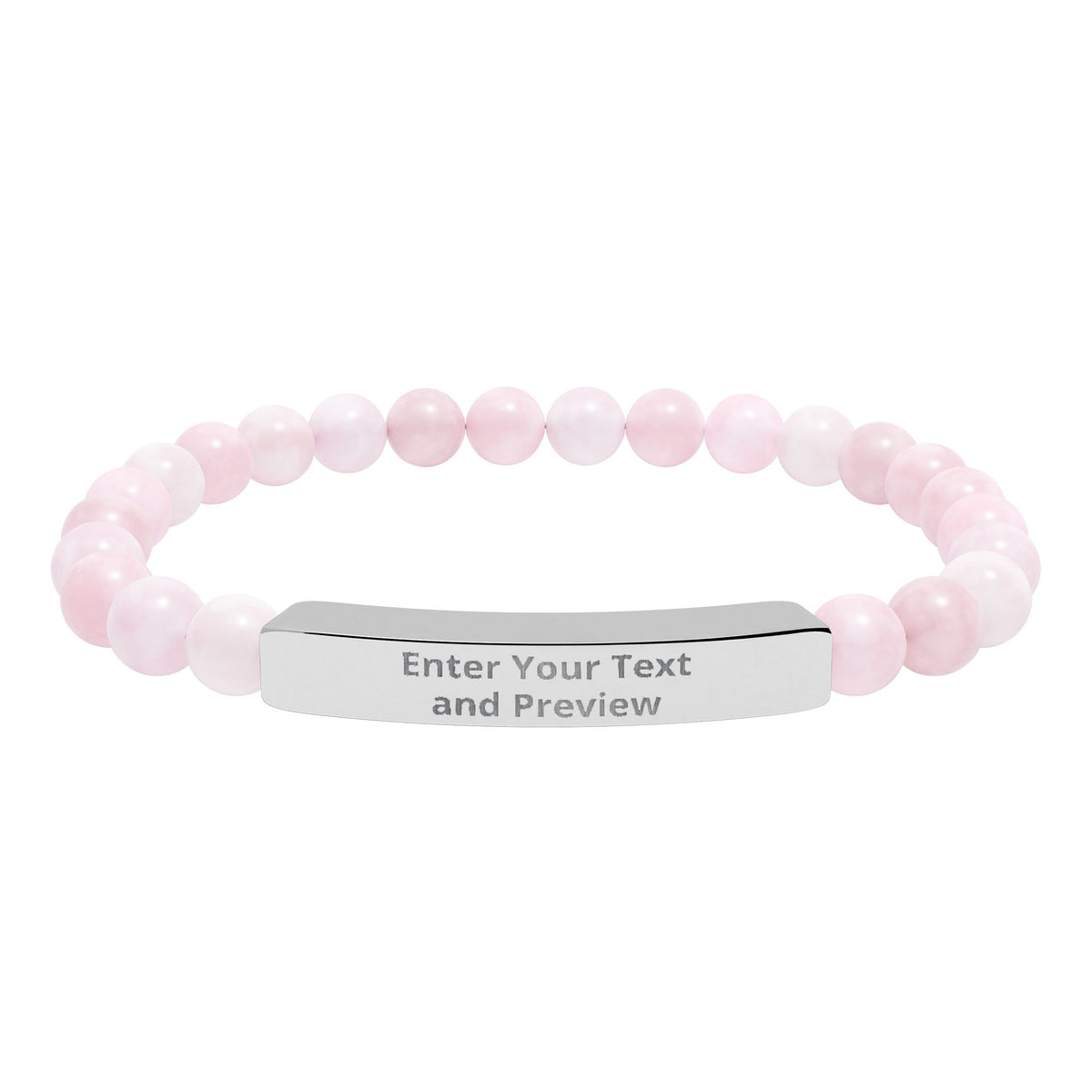 Personalize your Own Natural Stone Stretch Bar Bracelet (Engraving)
