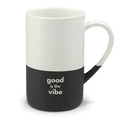 Engraved Ceramic Mug 13oz — Motivational 'good is the vibe' - Two-Tone Speckled Coffee Cup