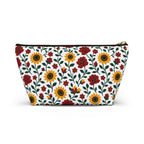 Floral Accessory Pouch — T‑Bottom Makeup Bag - Sunflower Roses