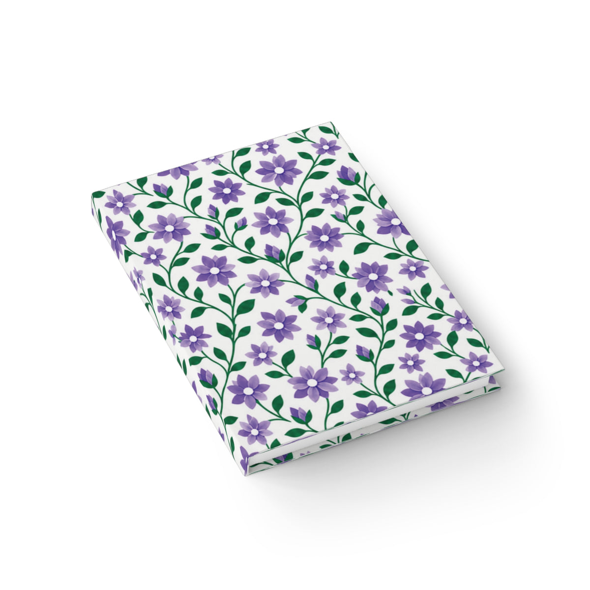 Journal — Blank Lined Notebook for Notes & Daily Reflections - 5" x 7" - Floral - Purple Cascades