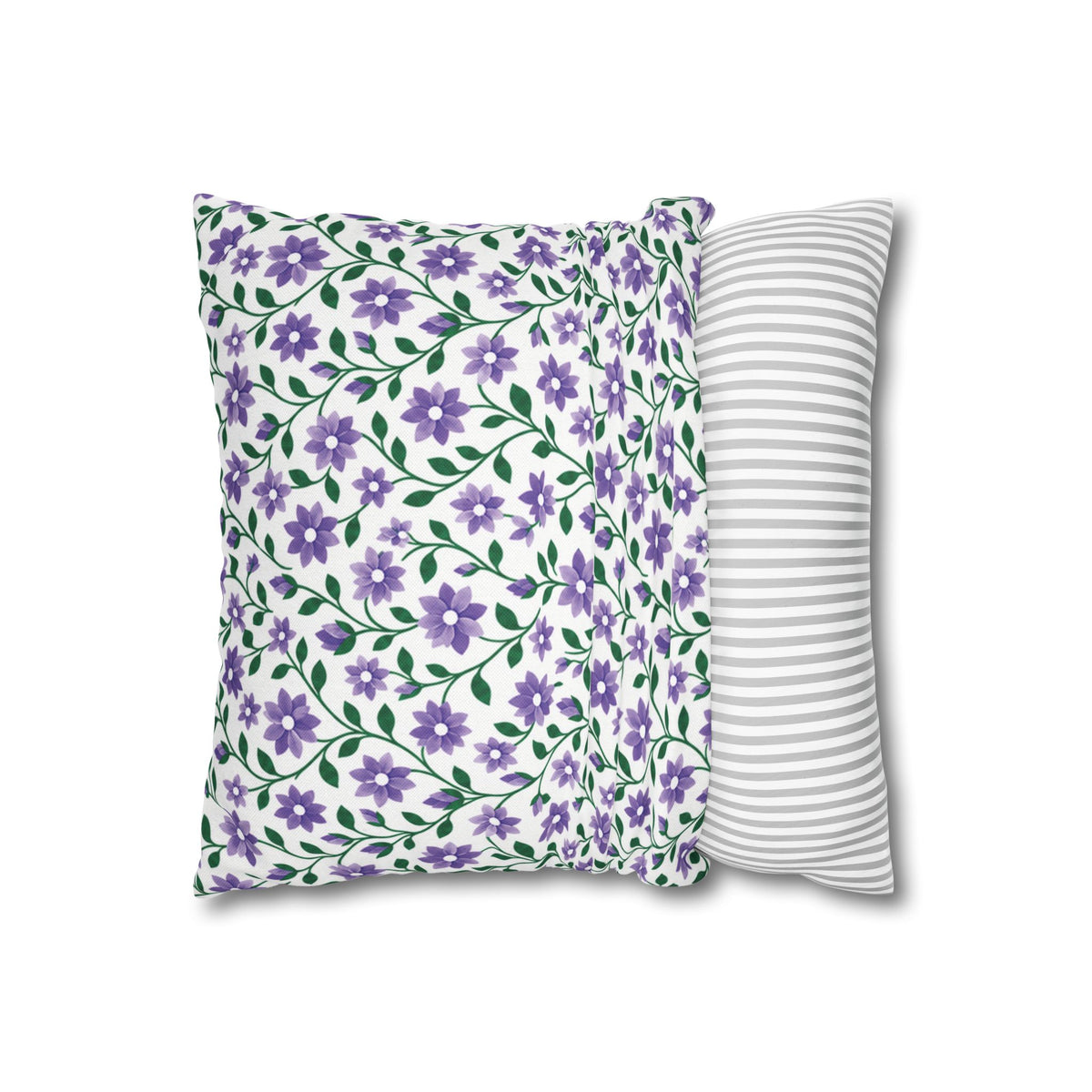 Decorative Square 14" x 14" Pillow Cover - Floral - Purple Cascades