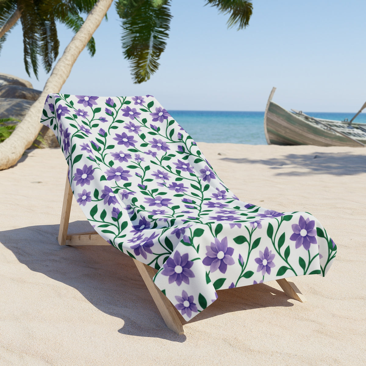 Beach Towel — Floral Purple Cascades - Choose from 2 sizes
