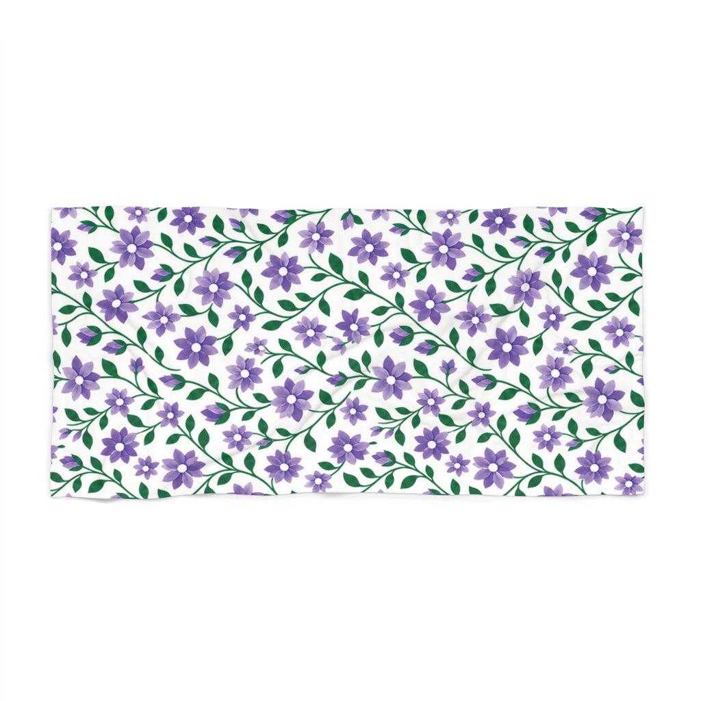 Beach Towel — Floral Purple Cascades - Choose from 2 sizes