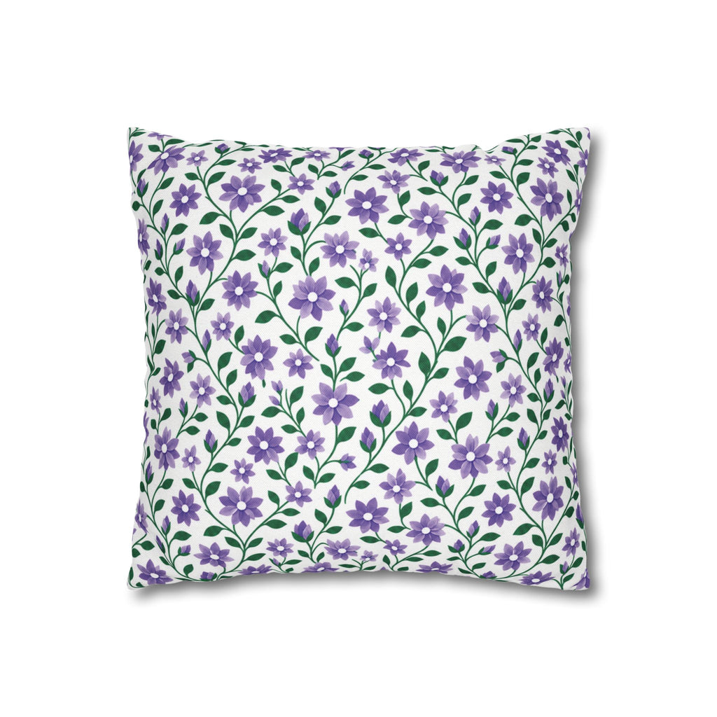 Decorative Square 14" x 14" Pillow Cover - Floral - Purple Cascades