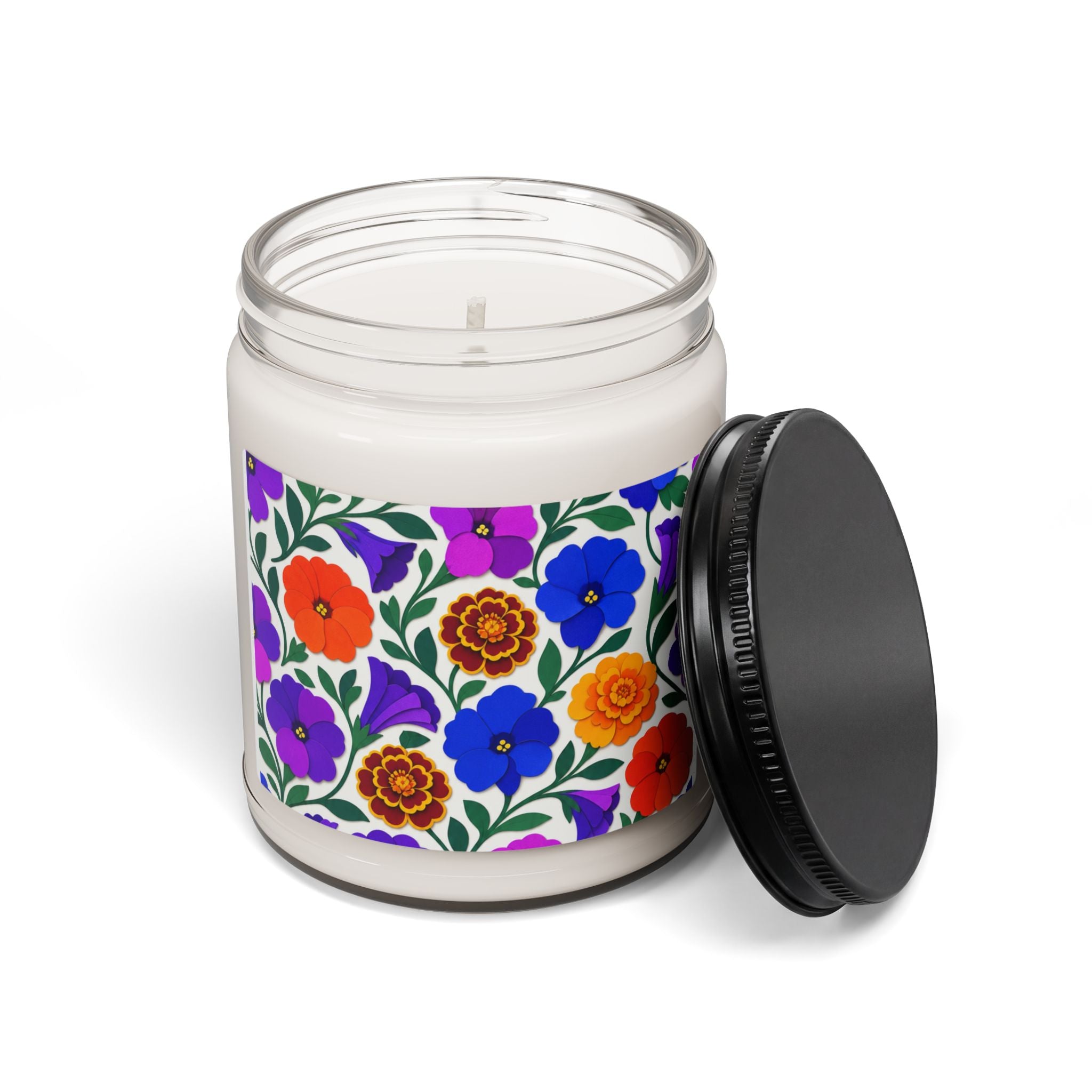 Floral Fiesta Soy Candle — 9oz Bright Wildflower Jar
