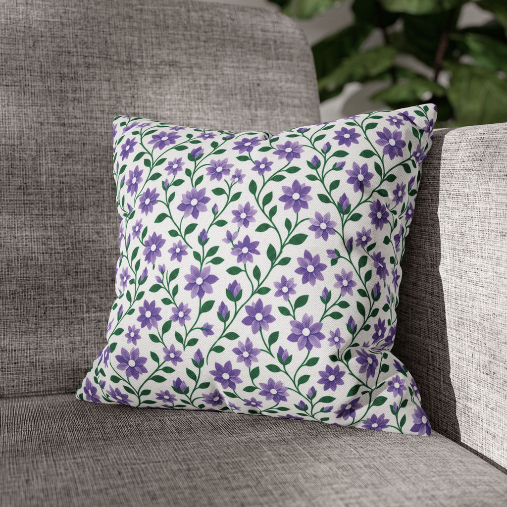 Throw Pillow with Removable Insert - Five Size Choices - Floral Cover - Purple Cascades
