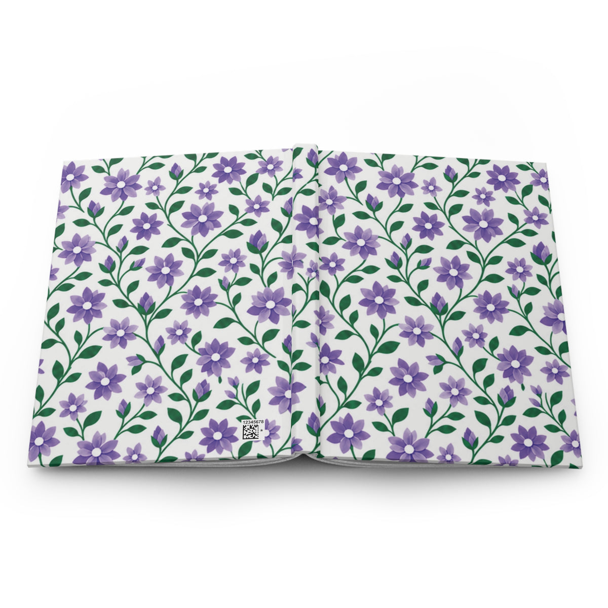 Hardcover Journal — Lined Floral Notebook - Purple Cascades