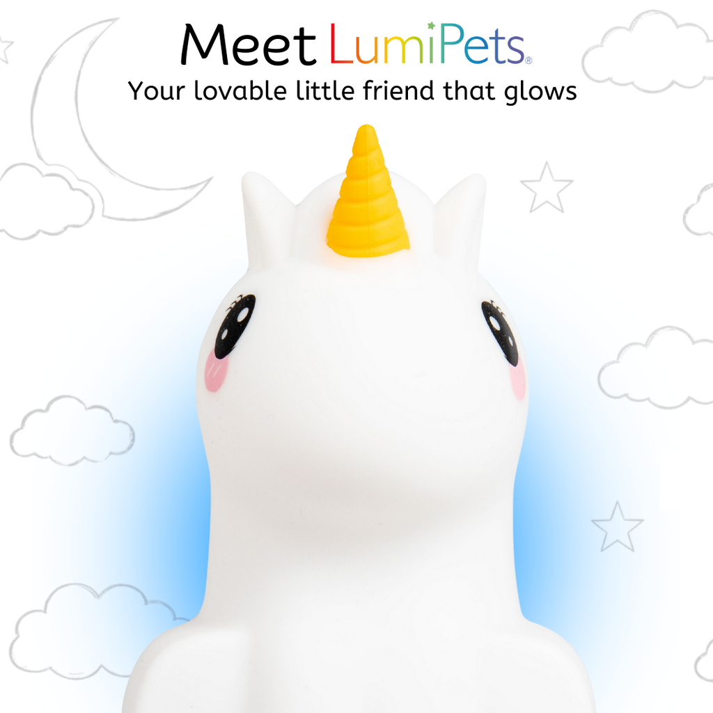 LumiPets Unicorn Color Changing Night Light - Control by Tap or Remote