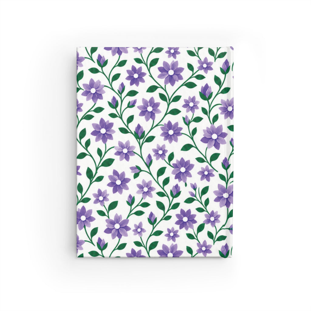 Journal — Blank Lined Notebook for Notes & Daily Reflections - 5" x 7" - Floral - Purple Cascades