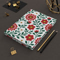 Hardcover Journal — Lined Notebook - Floral Red Dahlias