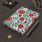 Hardcover Journal — Lined Notebook - Floral Red Dahlias