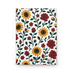 Hardcover Journal — Floral Lined Notebook - Sunflower Roses