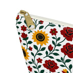 Floral Accessory Pouch — T‑Bottom Makeup Bag - Sunflower Roses