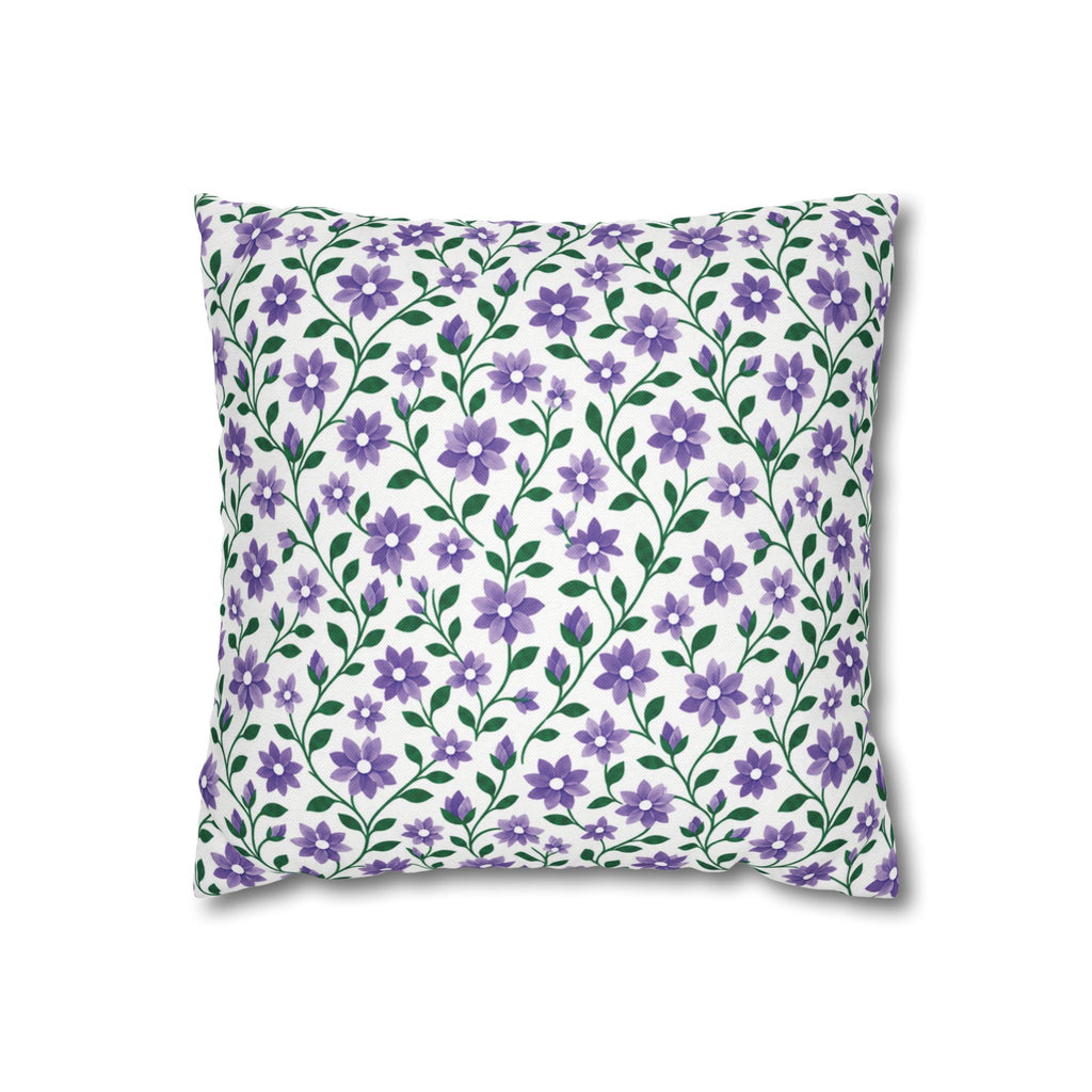 Decorative Square 14" x 14" Pillow Cover - Floral - Purple Cascades