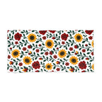 Beach Towel — Bright Floral Pattern - Sunflower Roses - Choice of 2 sizes