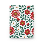 Hardcover Journal — Lined Notebook - Floral Red Dahlias
