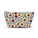 Floral Accessory Pouch — T‑Bottom Makeup Bag - Sunflower Roses
