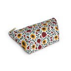 Floral Accessory Pouch — T‑Bottom Makeup Bag - Sunflower Roses