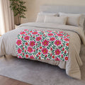 Pink Lily Floral Fleece Blanket — Cozy Throw