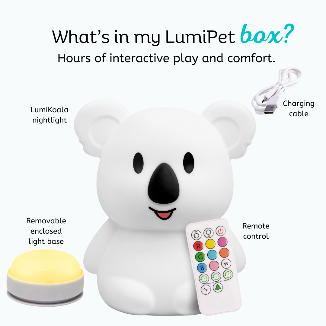 LumiPets Keith the Koala - Color Changing Night Light - Control by Tap or Remote