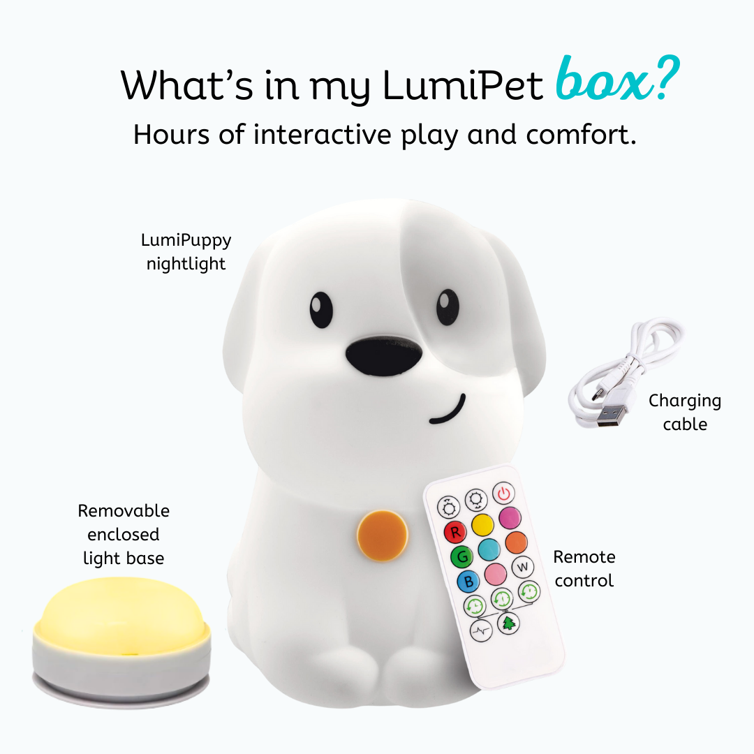 LumiPets Pepper the Puppy: The Ultimate Dog - Color Changing Night Light - Control by Tap or Remote