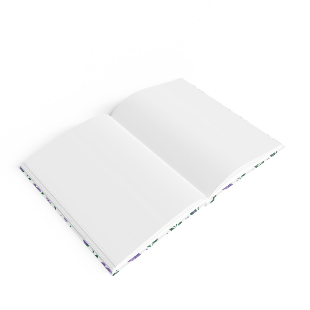 Journal — Blank Lined Notebook for Notes & Daily Reflections - 5" x 7" - Floral - Purple Cascades