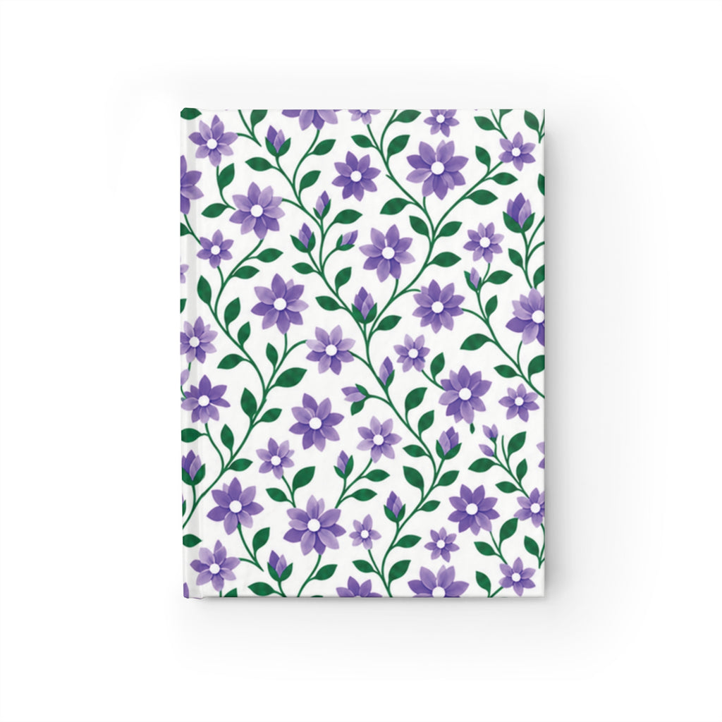 Journal — Blank Lined Notebook for Notes & Daily Reflections - 5" x 7" - Floral - Purple Cascades