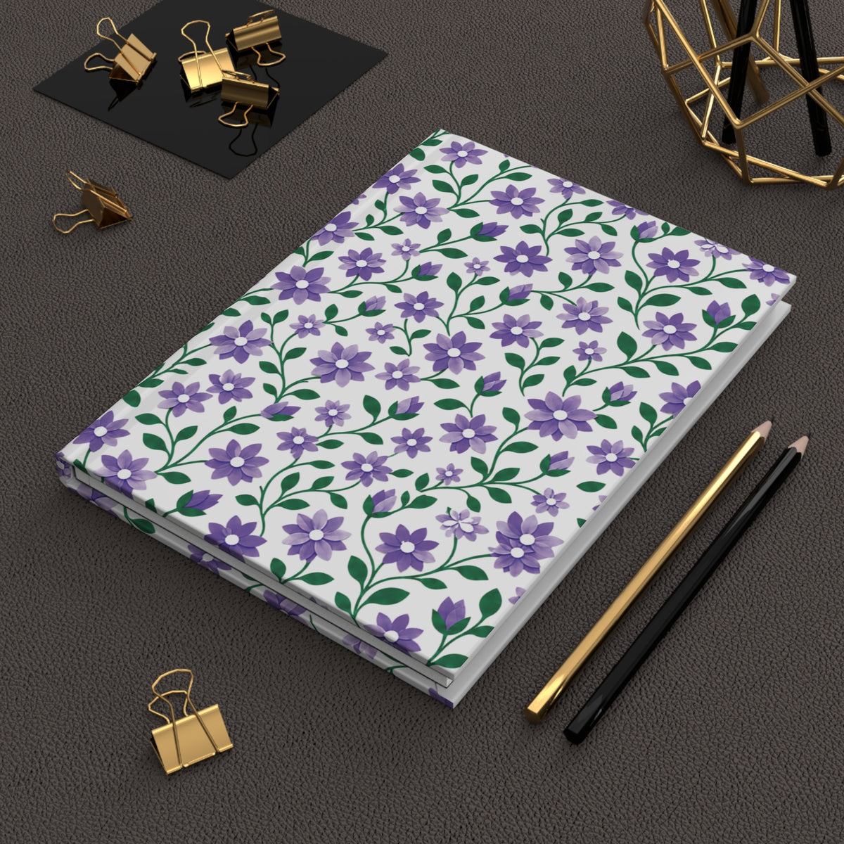 Lavender Blooms Hardcover Journal — Lined Floral Notebook for Notes & Journaling