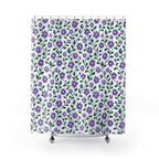 Bathroom Shower Curtain — Standard Size 71" x 74" - Floral - Purple Cascades
