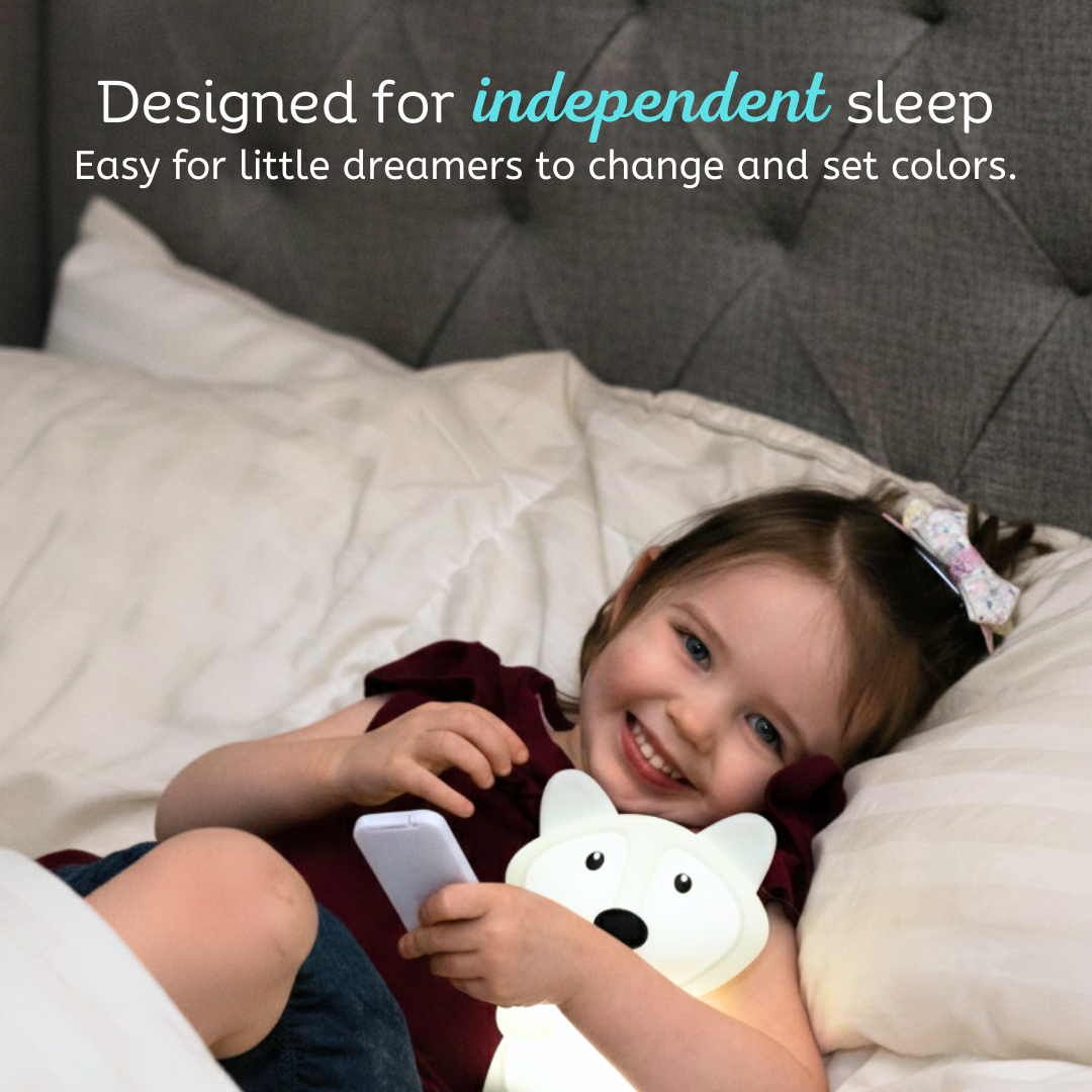 LumiPets® Fiona the Fox Color Changing Night Light - Control by Tap or Remote