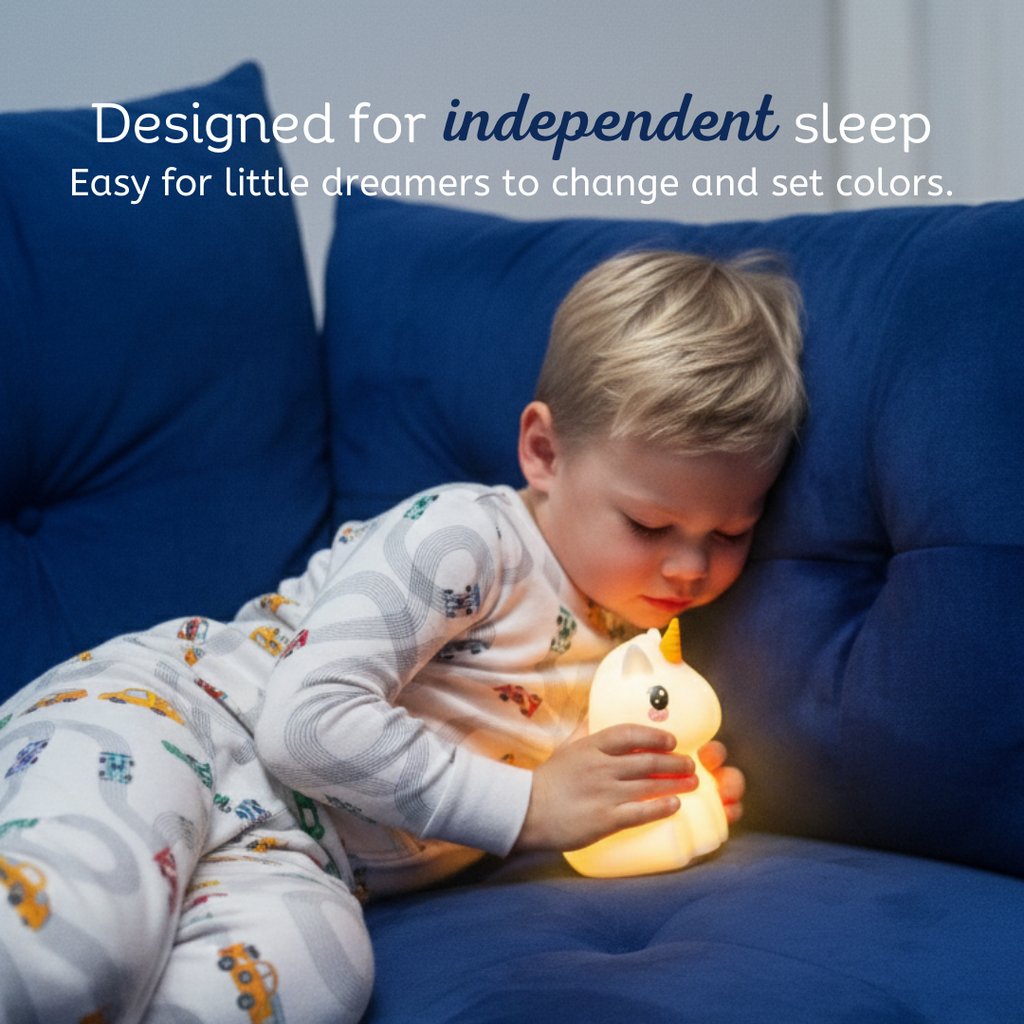 LumiPets Unicorn Color Changing Night Light - Control by Tap or Remote