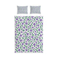 Cotton Duvet Cover and Two Standard Pillow Covers – Floral - Purple Cascades