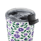 20oz Floral Tumbler – Insulated Travel Cup - Purple Cascades