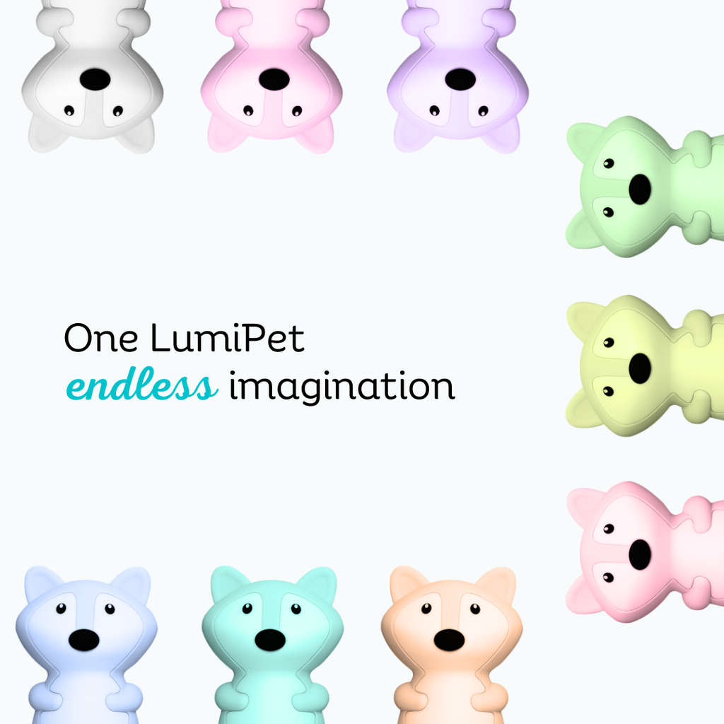 LumiPets® Fiona the Fox Color Changing Night Light - Control by Tap or Remote